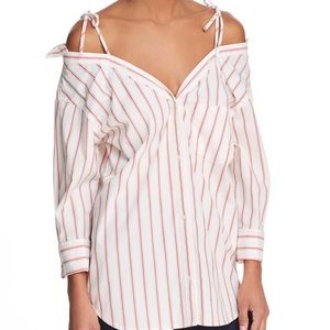 Off the shoulder button-up